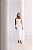 Vestido Alfaiataria Midi Top Peplum com Alça Off White - Imagem 1