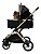 Carrinho de passeio PET Unique  Europeu Golden Club Baby 3 em 1 Dourado e Preto - Imagem 1