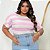 Blusa Listrada Viscolycra Premium Plus Size – Manga Dobrada - Imagem 2