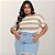 Blusa Listrada Viscolycra Premium Plus Size – Manga Dobrada - Imagem 1