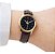 Relógio Feminino Casio Mini Visor Preto Pulseira De Couro Marrom-escuro Dourado - Imagem 1