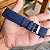 Pulseira Chainon Couro Porco 24mm Azul P/ Relógio Pulso - Imagem 4