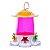 Bebedouro Beija-Flor 6 Flores Fonte Limpa Injet Four - 1,4L Rosa GIGANTE - Imagem 1