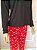 Pijama Longo Preto/Vermelho D23VM - Imagem 3