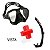 Kit Mergulho Mascara Snorkel Respirador Basic Profissional - Imagem 1