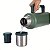 Garrafa Térmica Inox Viagem Camping 1,3 Litros Verde Militar - Imagem 3