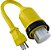 Adaptador de Cabo de Energia para RV Conntek 14222 de 1,5 pés, Plugue Macho de 15 A para Conector Fêmea Bloqueável de 50 A 125/250 Volts, Amarelo - Imagem 1