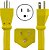 Adaptador de Cabo de Energia para RV Conntek 14222 de 1,5 pés, Plugue Macho de 15 A para Conector Fêmea Bloqueável de 50 A 125/250 Volts, Amarelo - Imagem 2