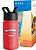 Garrafa de água para crianças Simple Modern Disney Pixar Lightning McQueen com tampa de canudo | Copo de aço inoxidável isolado reutilizável para meninos, escola | Coleção Summit | 14oz, Carros Ka-chow - Imagem 1