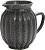 Jarra de cerâmica estriada Creative Co-Op, preta fosca, 8''L x 6''W x 8''H - Imagem 1
