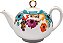 Gracie China by Coastline Imports Alegria dos Prados Porcelana Bule 40-Onças com Acabamento Dourado, Azul-petróleo, Roxo - Imagem 1