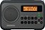 Rádio digital portátil Sangean PR-D18BK AM/FM com protetor de borracha (cinza/preto) Preto/ Cinza - Imagem 1