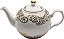 Gracie China por Coastline Imports, bule de porcelana com renda dourada e detalhes de bagas, 46 onças, branco e dourado (35257-1) - Imagem 1