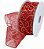 Fita Morex 7416.60/50-934 Swirl 2.5 X 50 YD Nylon Sheer Curling Wired Glitter, Vermelho/Dourado, Fitas de Natal para Artesanato e Decorações de Natal, Fita de Natal - Imagem 1