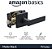 Maçaneta de porta contemporânea com fechadura Amazon Basics Stamford, entrada, preto fosco - Imagem 2