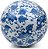 Móveis Orientais Bola Decorativa de Porcelana 6 - Folhas Azuis - Imagem 1