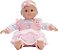 Boneca Baby Cuddles de 14 polegadas da Madame Alexander com garrafa, floral rosa, tom de pele médio - Imagem 1