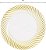 Itens Essenciais para Festa 40 Pratos Descartáveis de Porcelana para Almoço/Salada de Plástico Resistente de 9 com Borda Swirl, Branco/Dourado - Imagem 2