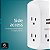Philips Acessórios 5 Tomadas Extensor, Adaptador de Parede Aterrado, 3 Pinos, 2 USB-A, Protetor de Surto, Tomadas Espaçadas, Acesso Lateral, 560 Joules, Instalação R - Imagem 3