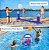 Rede de Vôlei Inflável de Piscina Grande de 116 e Cesta de Basquete com 2 Bolas de Praia Bandeira Americana Jogos de Piscina para Família e Adultos Suprimentos de Festa Flutuante do - Imagem 2