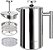 Cafeteira French Press Secura, Aço inoxidável de grau 304, Prensa de café isolada com 2 telas extras, 12oz (0,35 litro), prata (SFP-12DS) - Imagem 1
