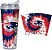 Rico Industries NFL Futebol Glitter 24oz Copo de acrílico com tampa articulada, oficialmente licenciado Copo de parede dupla com glitter e canudo - Imagem 1