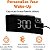 Relógio de Projeção Retangular Amazon Basics com Rádio FM, Carregamento USB para Telefone, Bateria de Backup, Preto - Imagem 3