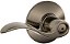 SCHLAGE F40ACC620 Accent F40 Maçaneta de Porta Reversível Flat Wave, Trava de Fechadura Sólida, Peltre Antigo - Imagem 1