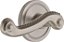 Tradução: Roseta circular de passagem Grandeur 820057 com maçaneta Newport em níquel acetinado, 2.375 polegadas para a mão esquerda. - Imagem 1