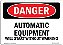 Placa de Perigo OSHA - Equipamento Automático Inicia sem Aviso | Placa de Alumínio | Proteja Seu Negócio, Canteiro de Obras, Área de Compras | Fabricada nos EUA - Imagem 1