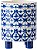 Vaso redondo cerâmico azul interno externo para plantas com quatro pernas, toque moderno, decoração para casa A and B Home 8.1 L - Imagem 1