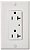 Tomada Duplex Leviton 5380-W 20 Amp, 125 Volts, Decora Plus, Lâmina Reta, Grau Industrial, Com Indicador de Surto e Luz, Branca - Imagem 2