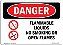 Placa de perigo da OSHA - Líquidos Inflamáveis Proibido Fumar ou Chamas Abertas | Placa de alumínio | Proteja seu negócio, canteiro de obras, área de loja | Fabricado nos EUA - Imagem 1