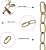 Corrente de Iluminação Dourada Optimant Lighting, Extensão de Corrente de Lustre de Metal de 19 pés, Corrente Extra Resistente com Travas de Conexão para Pendente de Lustre, Acessório para Iluminação de Lust - Imagem 3