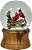 Globo de neve decorativo com par de cardeais do bosque Ashfield & Harkness e caixa de música com corda. - Imagem 1