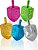 Dreidels Metálicos Aviv Judaica com Transliteração em Inglês Caixa de Exibição de 100 Dreidels em Cores Sortidas Azul Prata Ouro Rosa Verde Hanukkah Roda-gigante para o Jogo Tradicional de Chanuk - Imagem 2