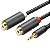Cabo de Áudio Ugreen AV116 Jack 3.5mm para 2 RCA - Preto/Dourado 3 metros - Imagem 2