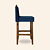 Banqueta estofada 60cm  Eucalipto - Veludo azul - Imagem 3