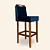 Banqueta estofada 80cm - Eucalipto - Veludo azul - Imagem 2