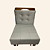 Banqueta Estofada 70cm - Eucalipto - Veludo cinza claro - Imagem 3