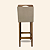 Banqueta estofada 60cm Eucalipto Suede bege capitone - Imagem 4