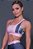 Top nadador estampado sublimado listra rosa - Imagem 1