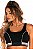 Top luxo preto listra branca com bojo - Imagem 1