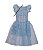 Fantasia vestido Princesa azul longa adulto com choker - Imagem 1