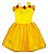 Fantasia vestido Princesa amarela infantil/juvenil com luva - Imagem 1