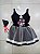 Fantasia vestido Bruxa caveirinha infantil com tiara - Imagem 1