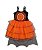 Fantasia vestido Bruxa laranja infantil com capa - Imagem 1
