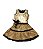 Fantasia vestido Bruxa dourada infantil com tiara - Imagem 1