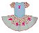 Vestido junino xadrez com floral adulto - Imagem 1