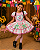 Vestido Festa Junina Infantil Rosa Floral Luxo – Delicado e Rodado - Imagem 1
